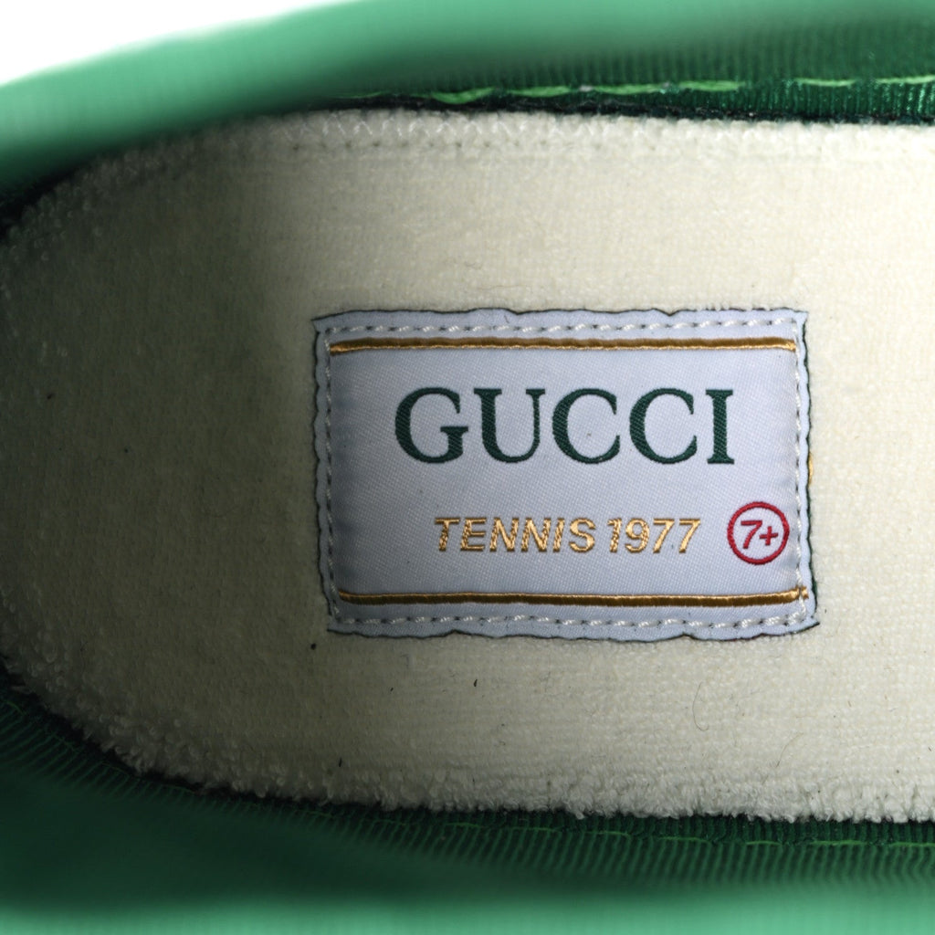 Gucci Denim GG Monogram Web 1977 Tennis Men's High Top Sneakers Blue