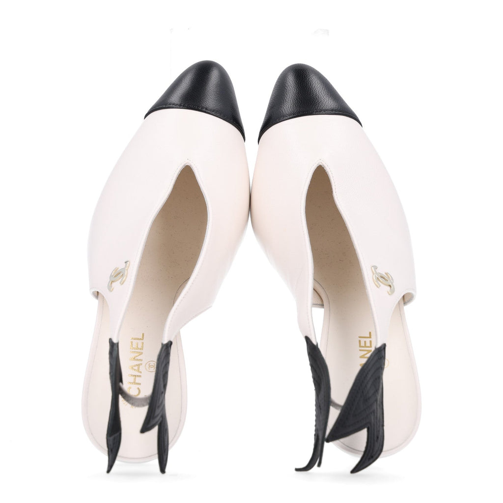 Chanel Lambskin Cap Toe Women's Slingback Pumps