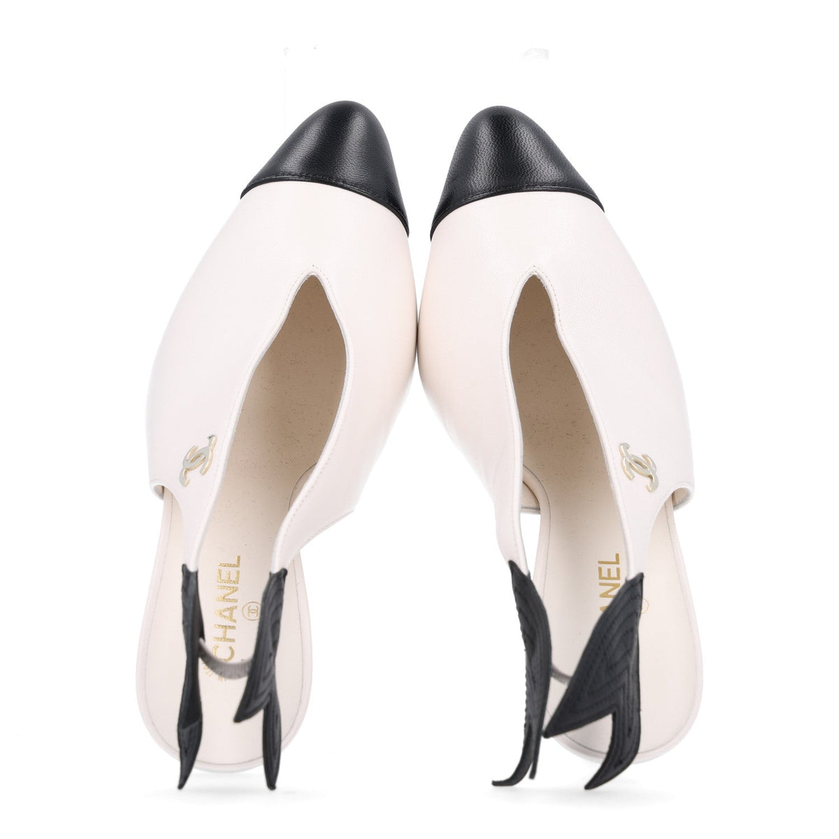 Chanel Lambskin Cap Toe Women's Slingback Pumps