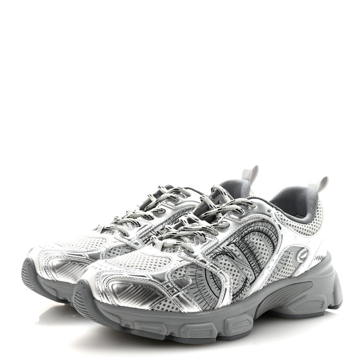 Christian Dior Technical Mesh Women's Dior Chrono Sneakers 38 Silver