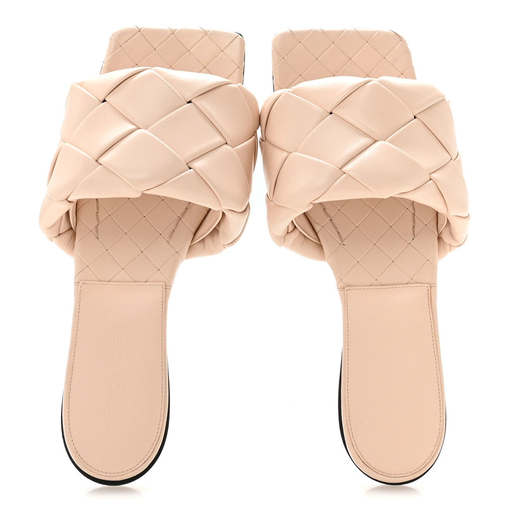 Bottega Veneta Nappa Maxi Intrecciato Women's Lido Flat Sandals 38.5 Bandage