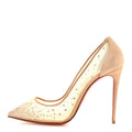 Suede Lame Crystal Strass Follies Pumps Light Silk