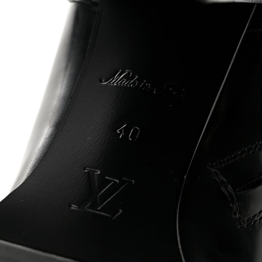 Louis Vuitton Glazed Calfskin Women's Star Trail Boots 40 Black