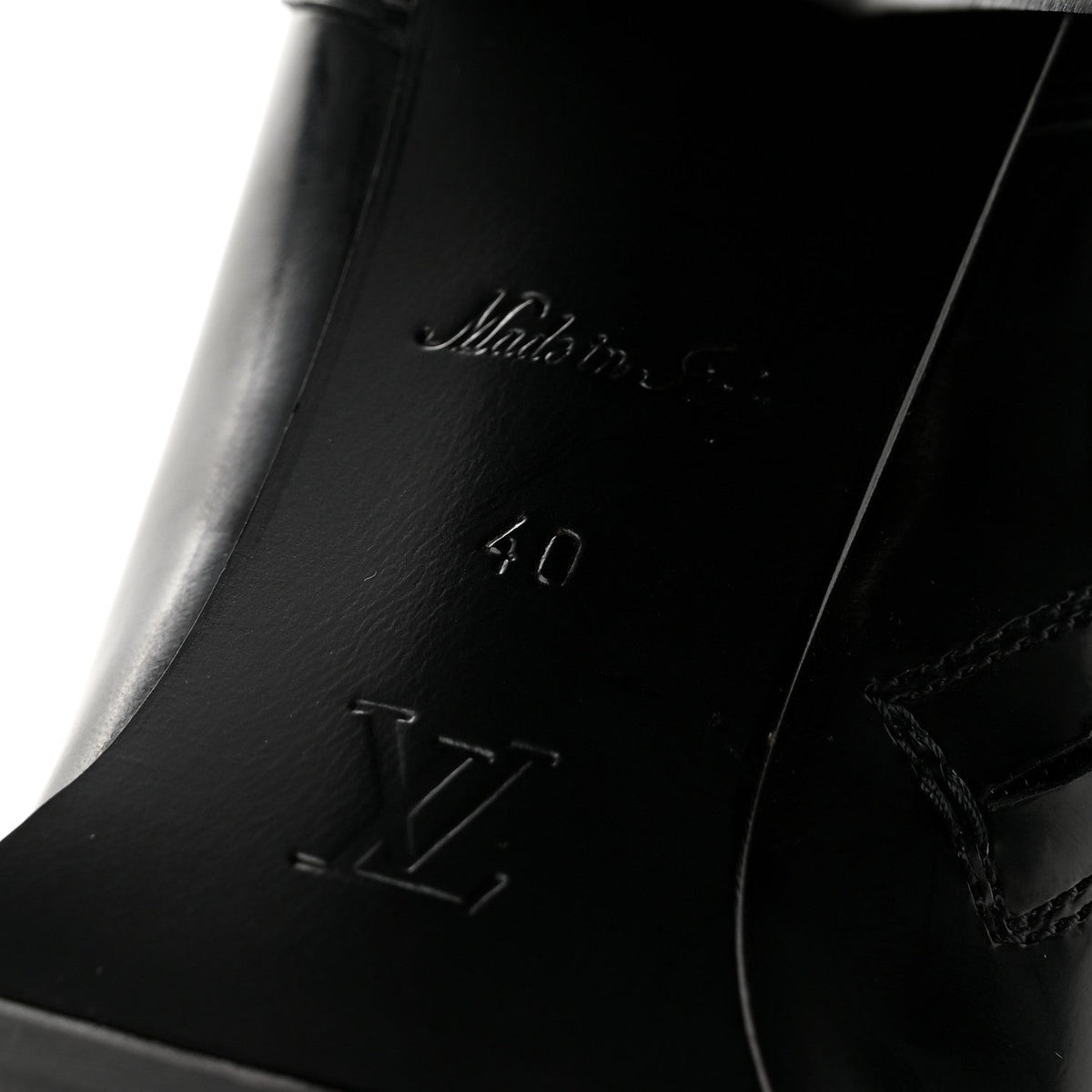 Louis Vuitton Glazed Calfskin Women's Star Trail Boots 40 Black