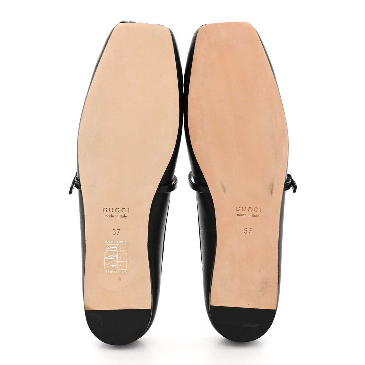 Gucci Calfskin Women's Horsebit Ballet Mules 37 Black