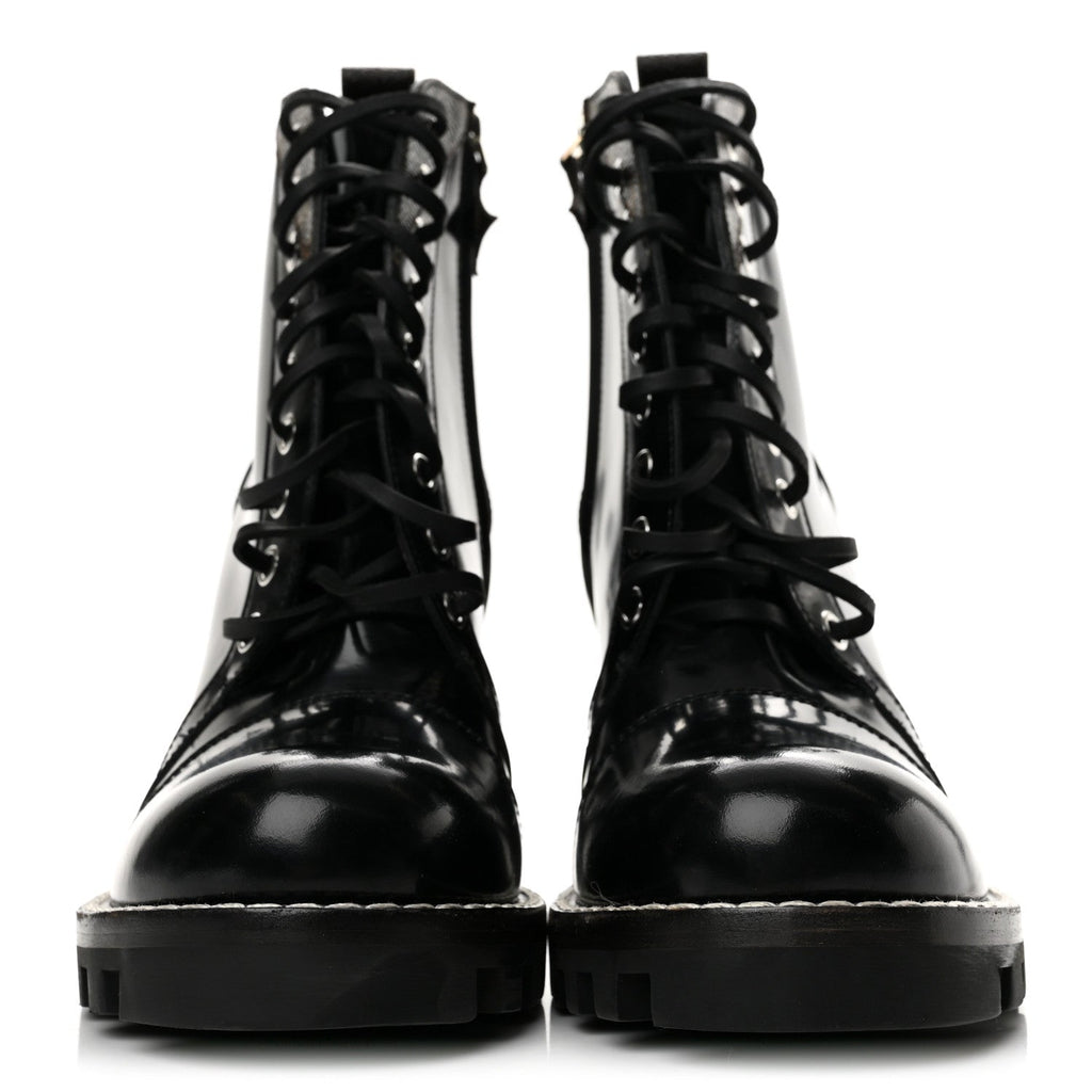 Louis Vuitton Glazed Calfskin Women's Star Trail Boots 40 Black
