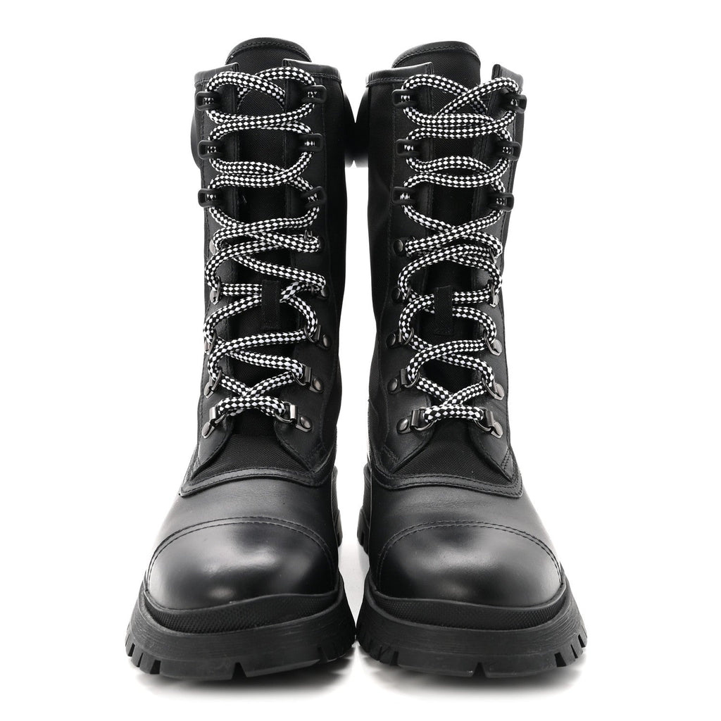Prada Vitello Montana Neoprene Women's Combat Boots 36 Black