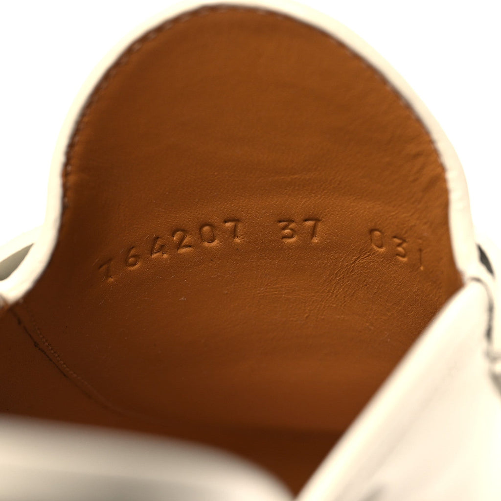 Gucci Smooth Calfskin Women's Cordovan Lux Horsebit Platform Mules 37 Mystic White