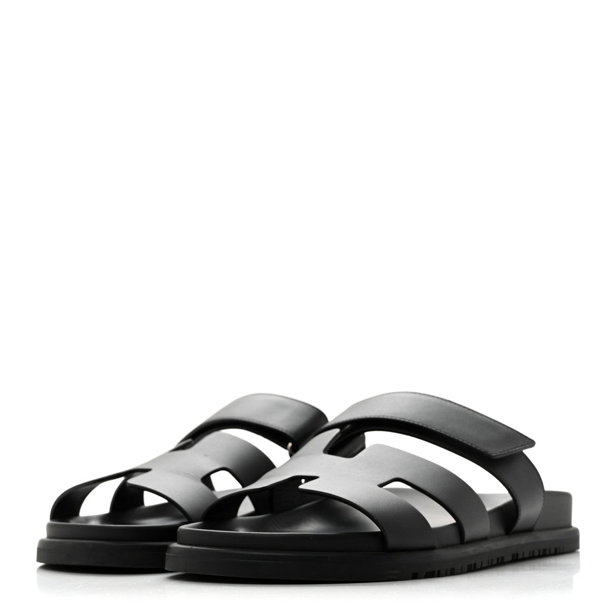 Hermes Calfskin Women's Chypre Sandals 39 Black