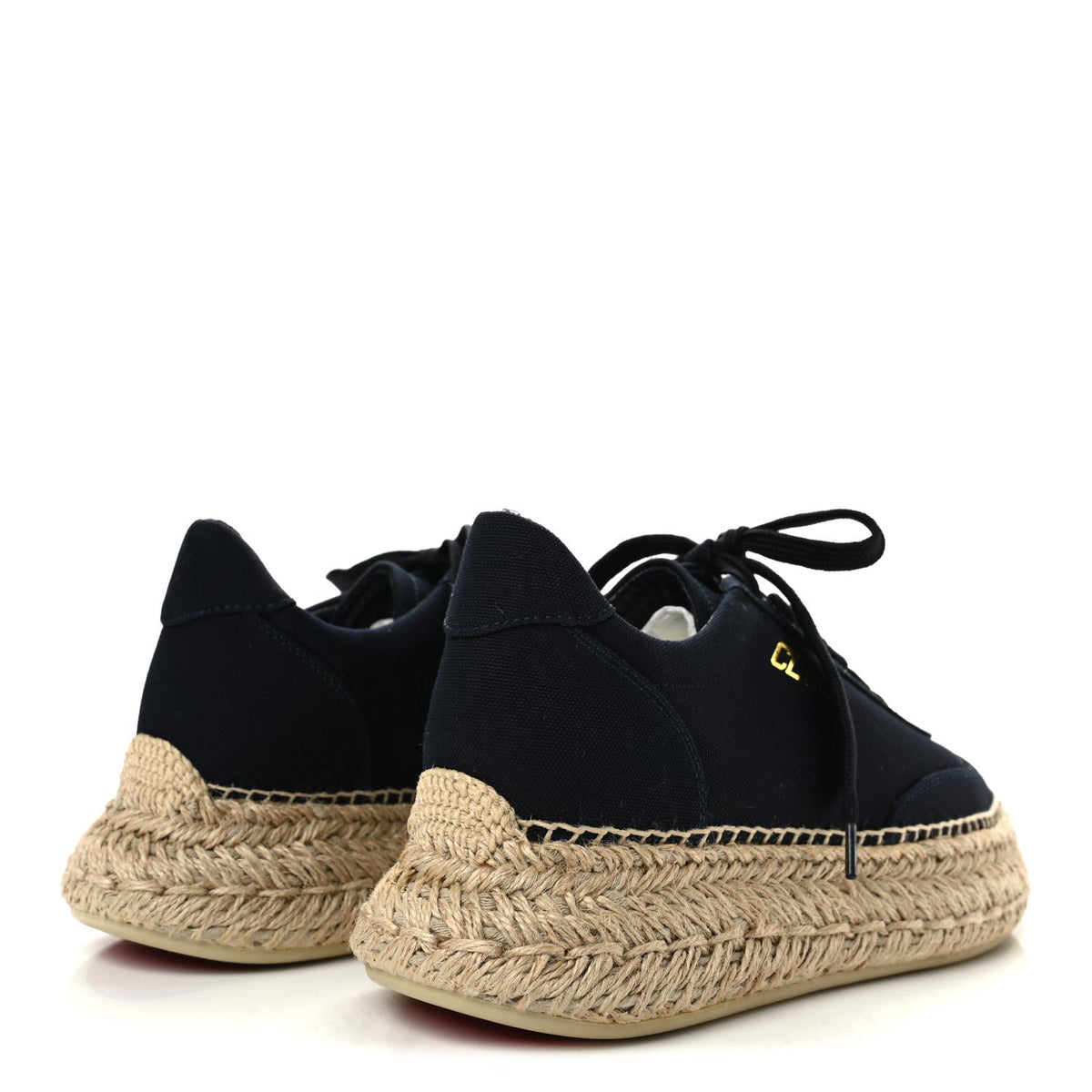 Christian Louboutin Toile Calfskin Espasneak Flat Women's Sneakers 36 Obscur