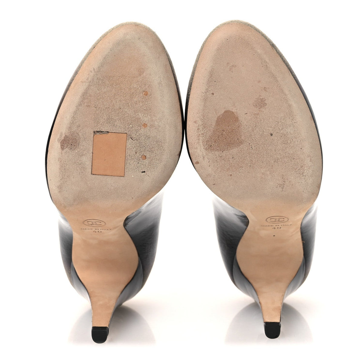 Chanel Patent Ombre Women's Pumps 40 Beige Black