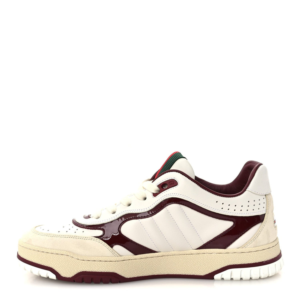 Gucci Calfskin Suede Women's Re-Web Sneakers 39.5 White Red