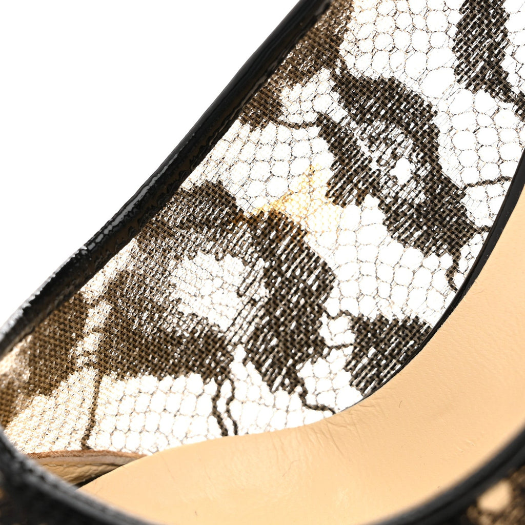 Jimmy Choo Lace Patent Women's Pumps 36.5 Black