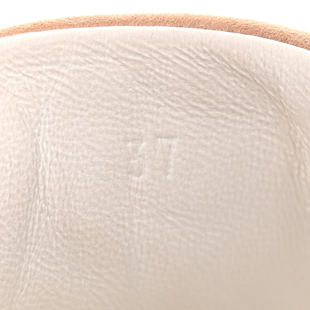 Hermes Sport Goatskin Suede Women's Bouncing Sneakers 37 Beige Perlino