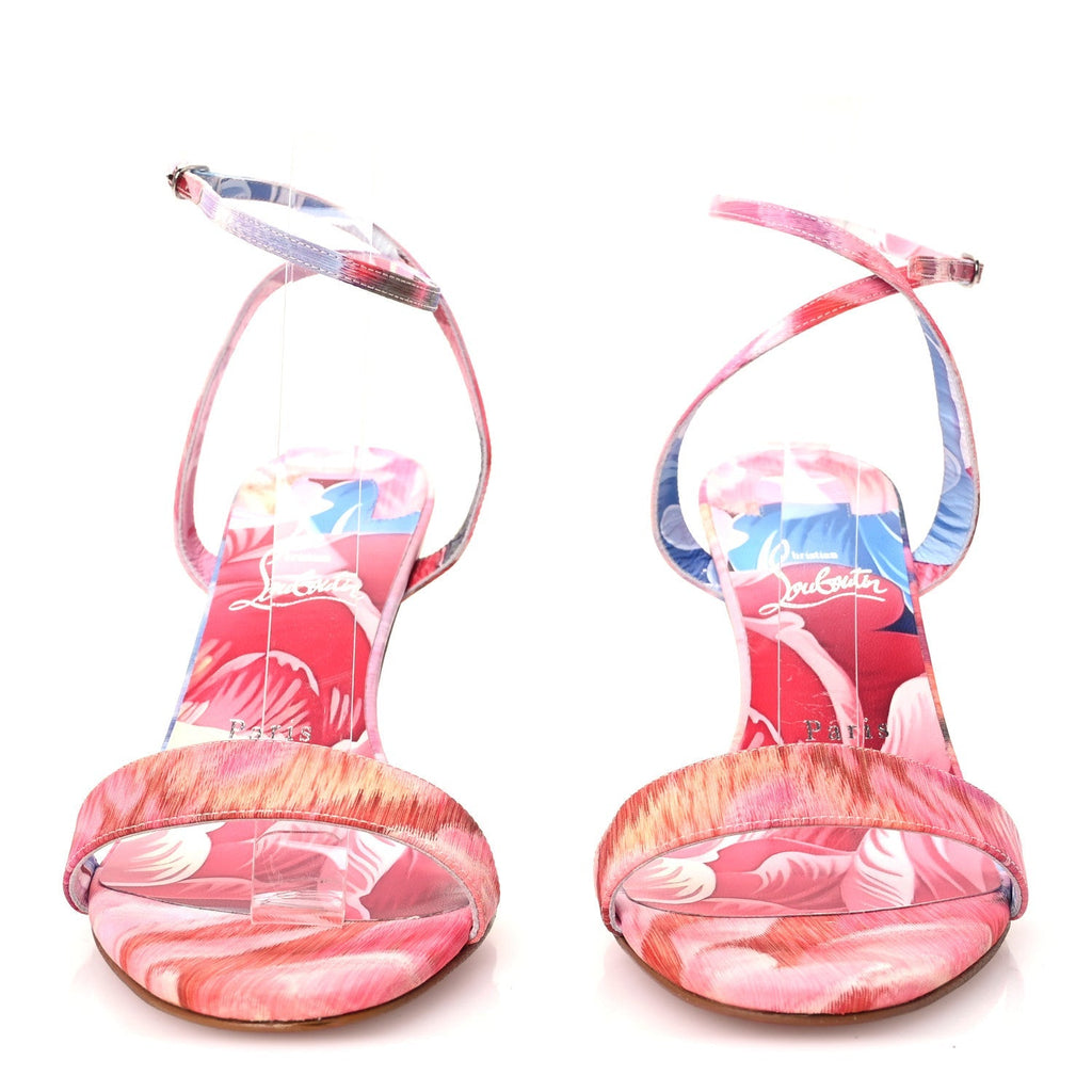 Christian Louboutin Satin Women's Miss Z 80 Sandals 39.5 Multi Lin
