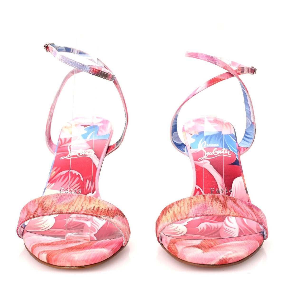 Christian Louboutin Satin Women's Miss Z 80 Sandals 39.5 Multi Lin