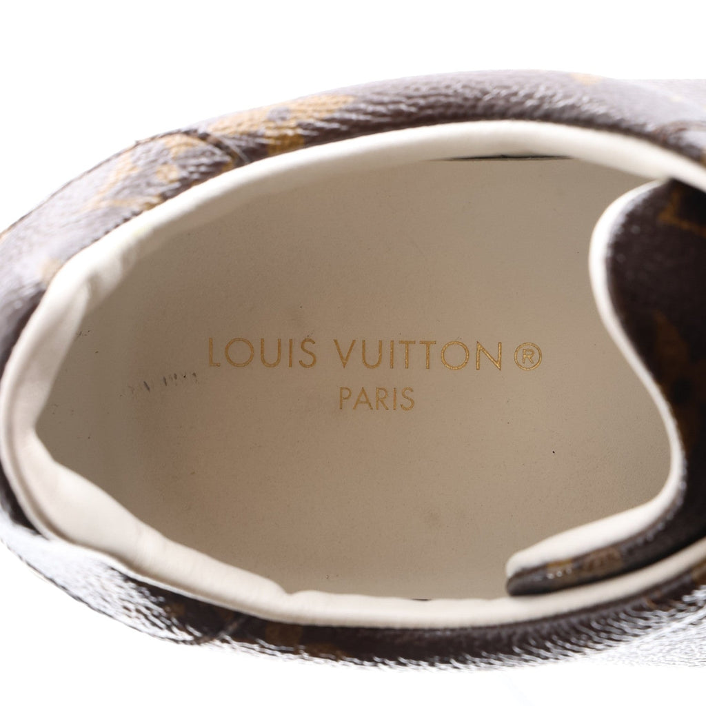 Louis Vuitton Monogram Women's Time Out Sneakers 38.5 Brown