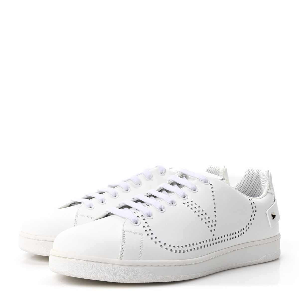 Valentino Garavani Calfskin Men's Backnet Sneakers 46 White