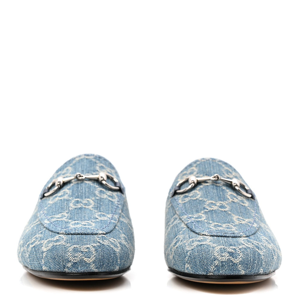 Gucci Denim Women's GG Princetown Slippers 36.5 Light Blue Royale
