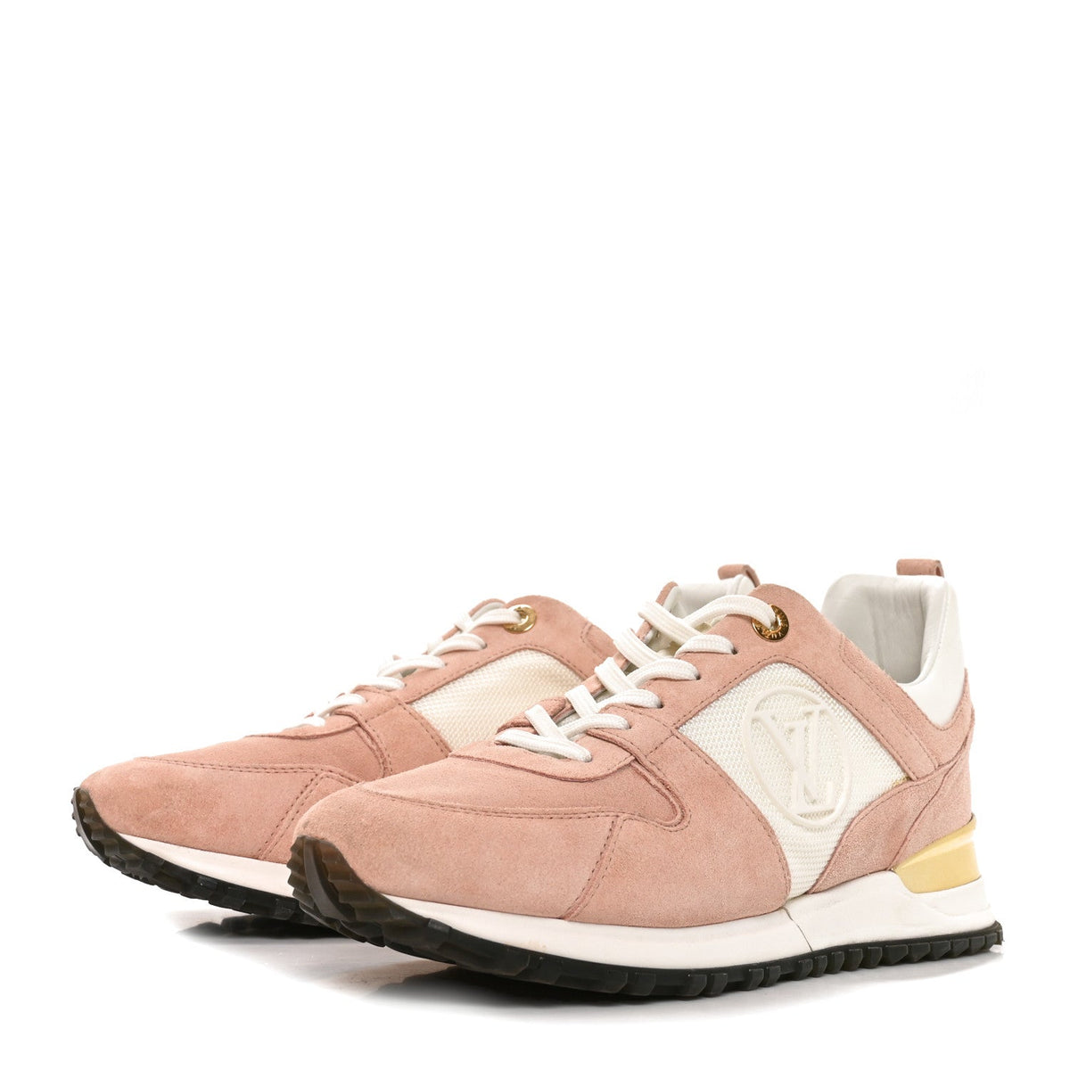 Louis Vuitton Suede Calfskin Women's Run Away Sneakers 38 Pink