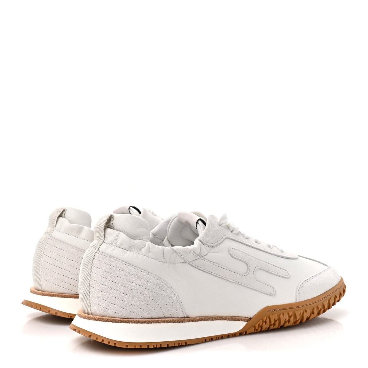 Hermes Nappa Suede Goatskin Women's Jet Sneakers 40.5 White
