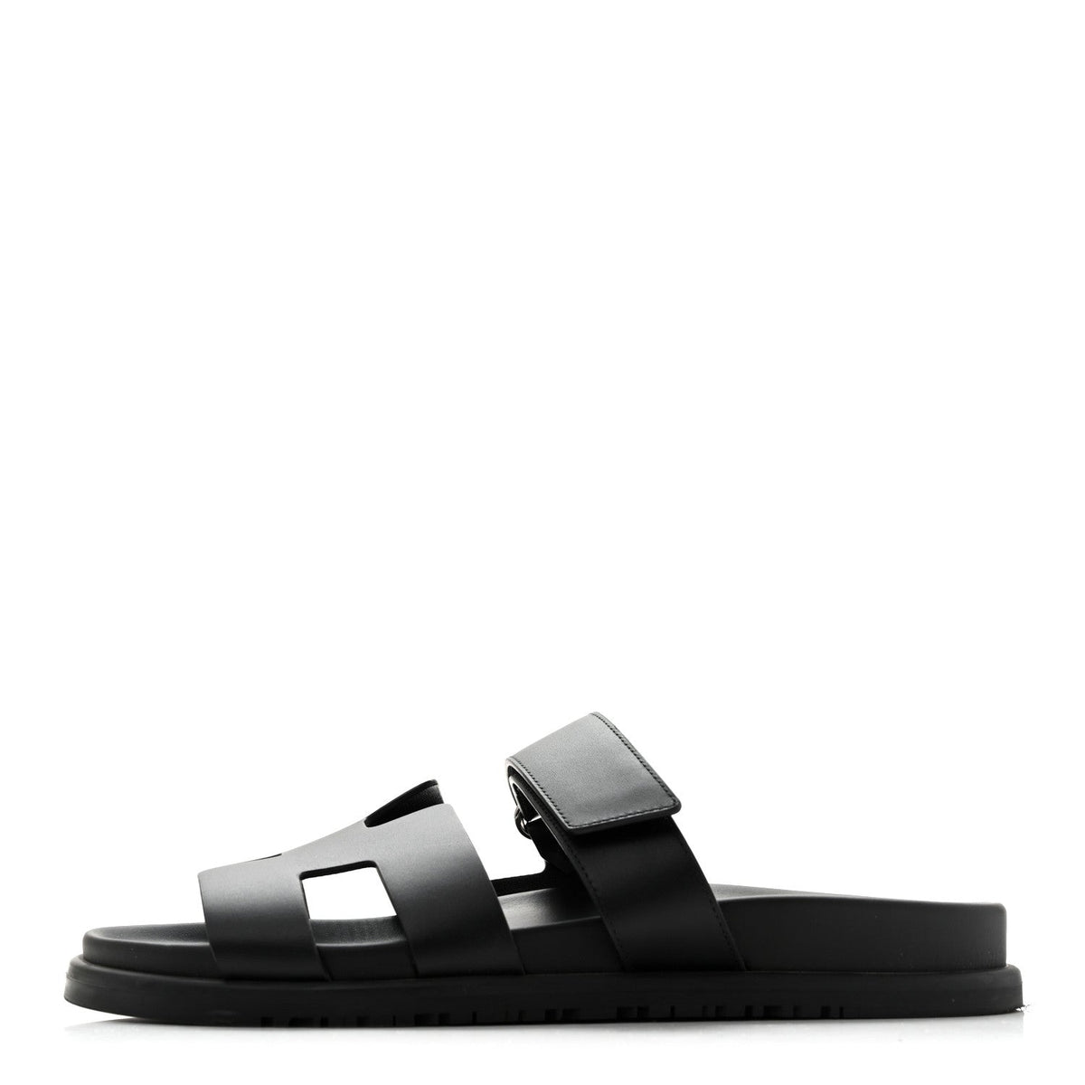 Hermes Calfskin Women's Chypre Sandals 39 Black