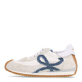 Loewe Nylon Suede Denim Women's Flow Retro Runner Sneakers 37 White