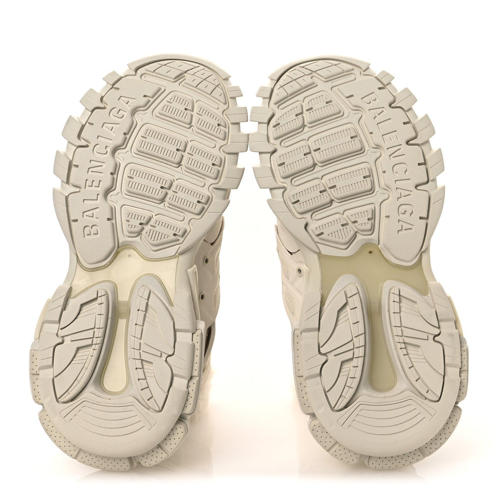 Balenciaga Mesh Nylon Faux Fur Women's Track Hike Sneakers White