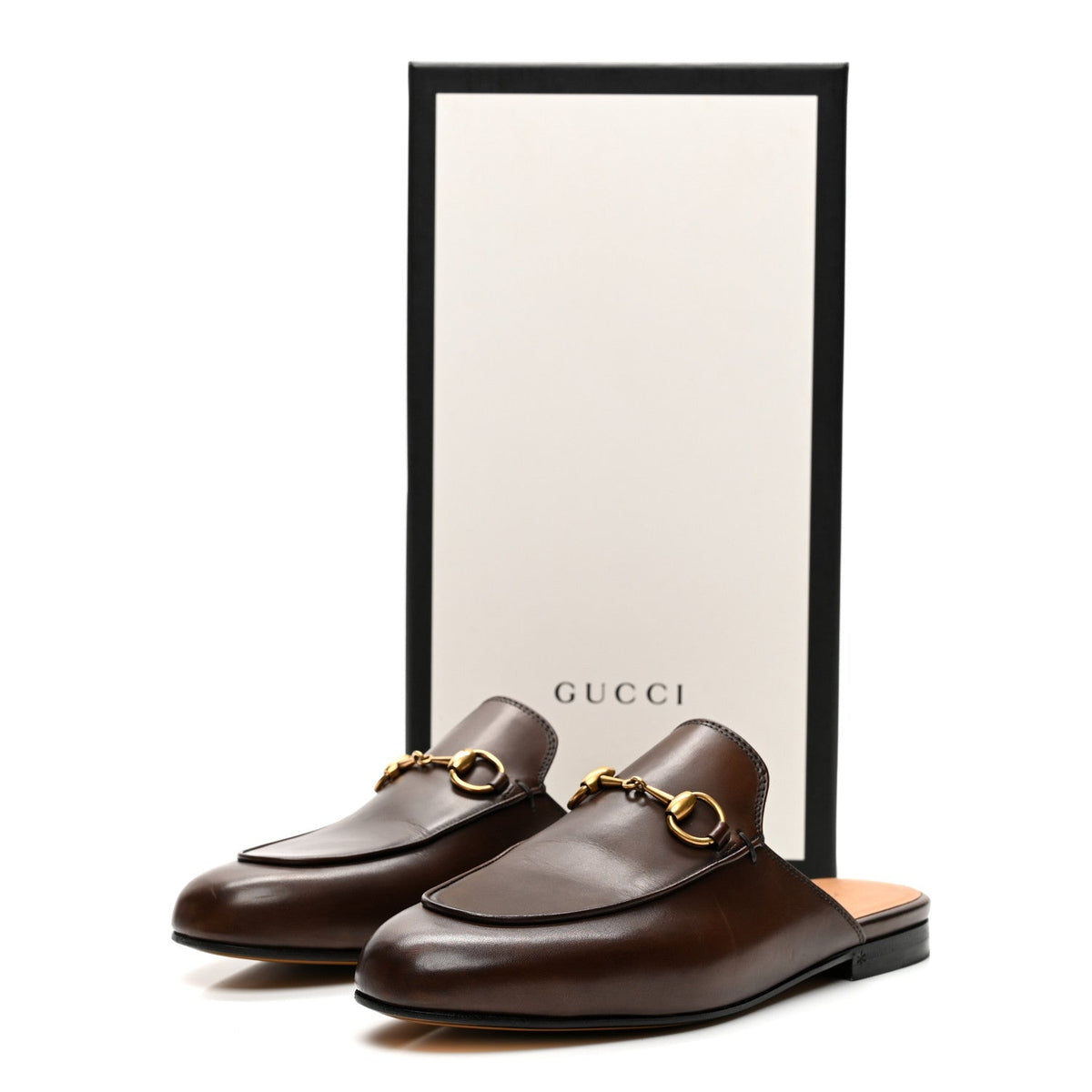 Gucci Calfskin Women's Princetown Slippers 35 Fondente Brown