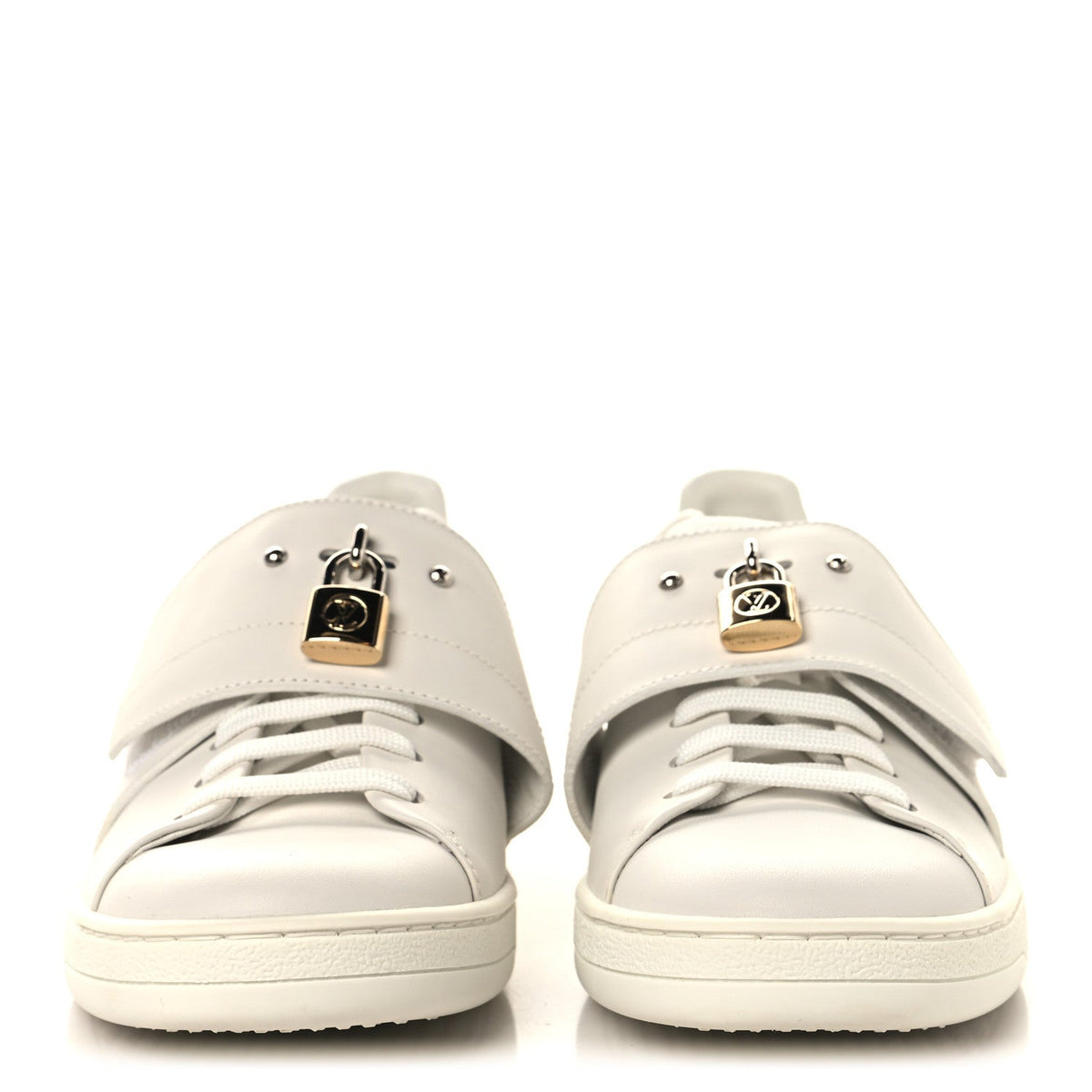 Louis Vuitton Calfskin Women's Front Row Sneakers 36.5 White