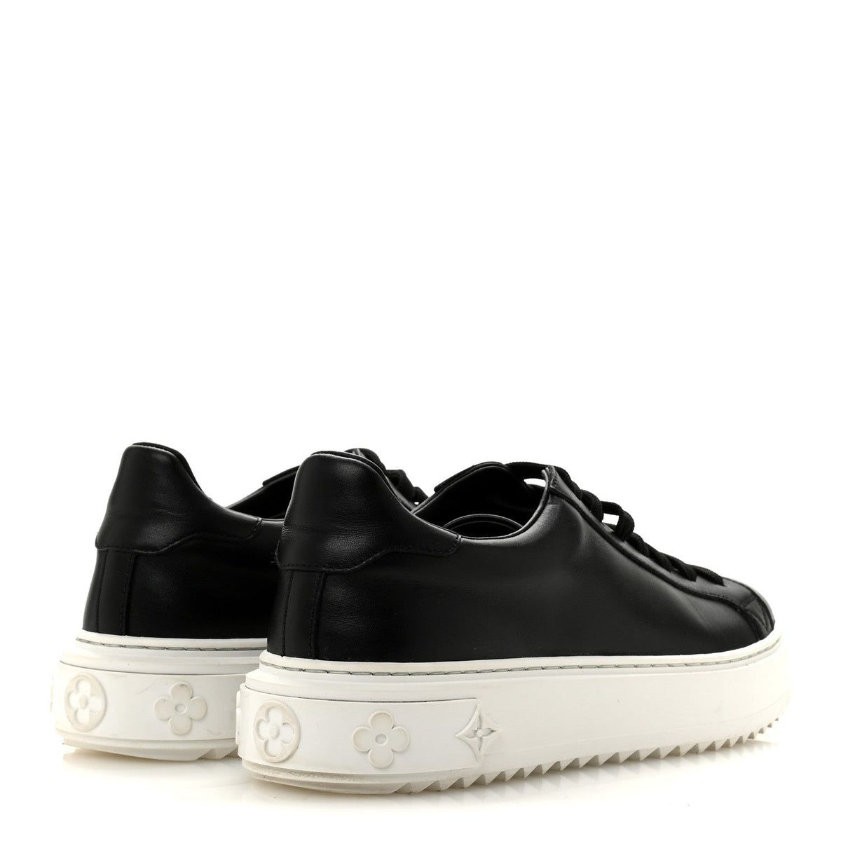 Louis Vuitton Calfskin Women's Time Out Sneakers 38.5 Black