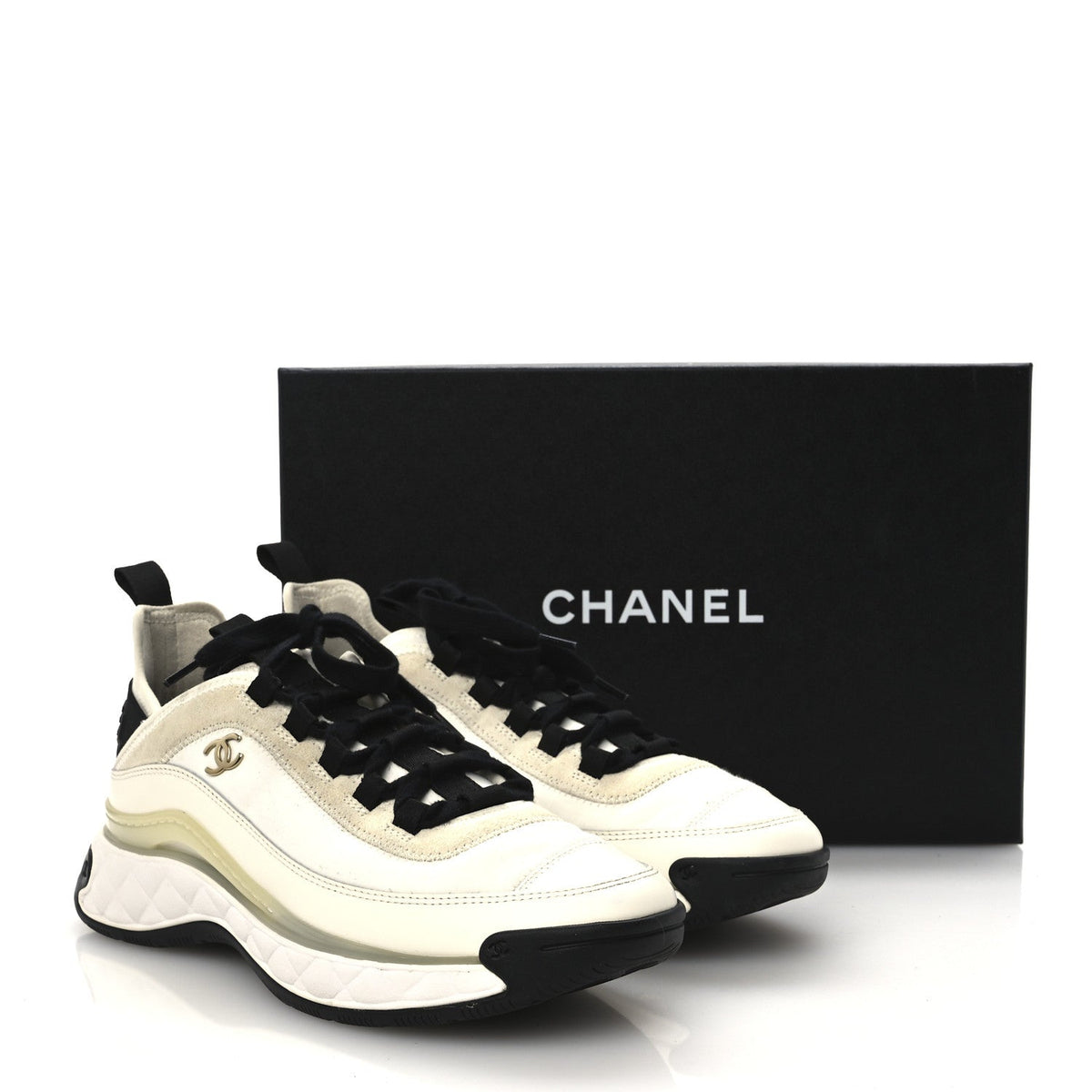 Chanel Velvet Calfskin Mixed Fibers CC Women's Sneakers