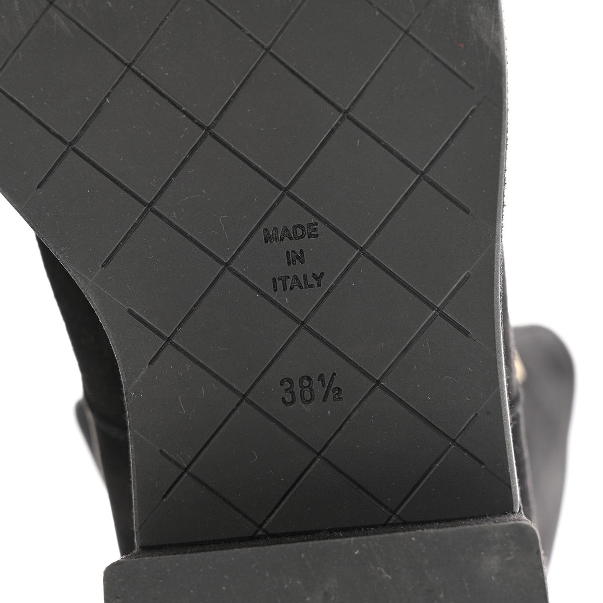 Chanel Suede Quilted Women's CC Lace Up Combat Boots 38.5 Black