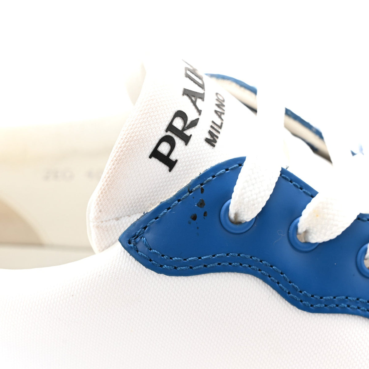 Prada Vitello Sport Spazzolato Downtown Women's Sneakers Black and White