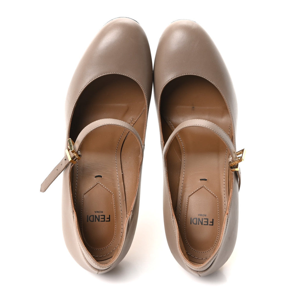 Fendi Vitello Women's Delfina High Heel Pumps 37 Tortora