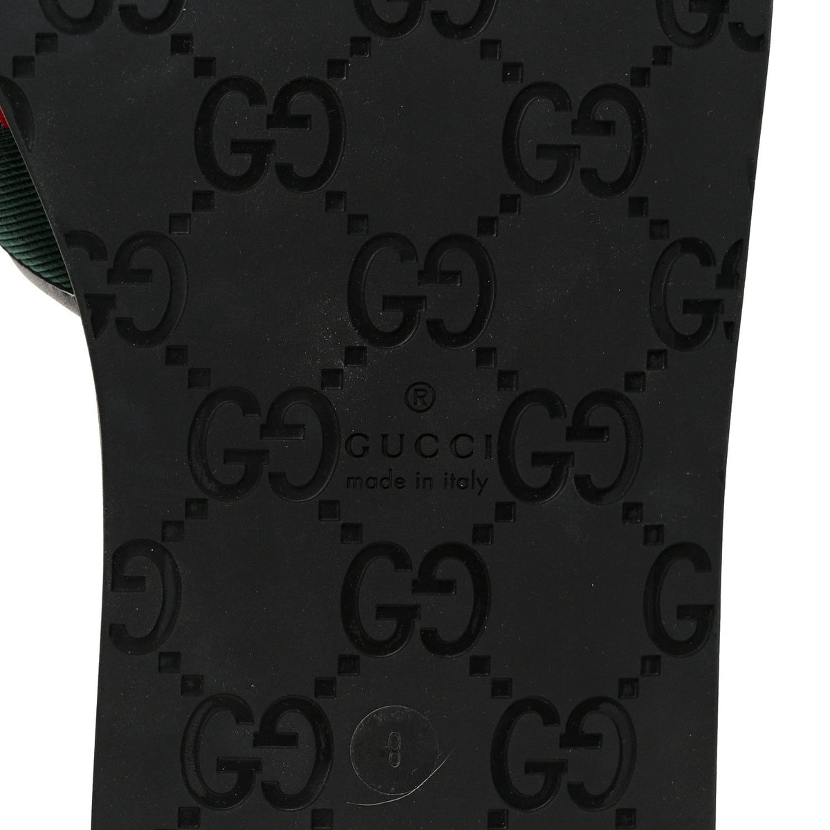 Gucci Nylon Calfskin Men's Web Interlocking G Maverik Slide Sandals 41 Black