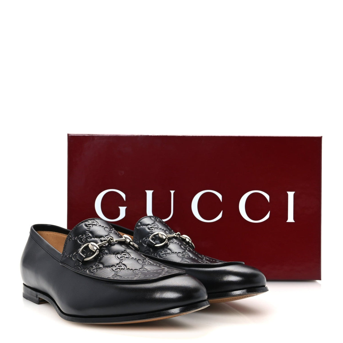 Gucci Guccissima Calfskin Men's Jordy Horsebit Loafers 9 Black