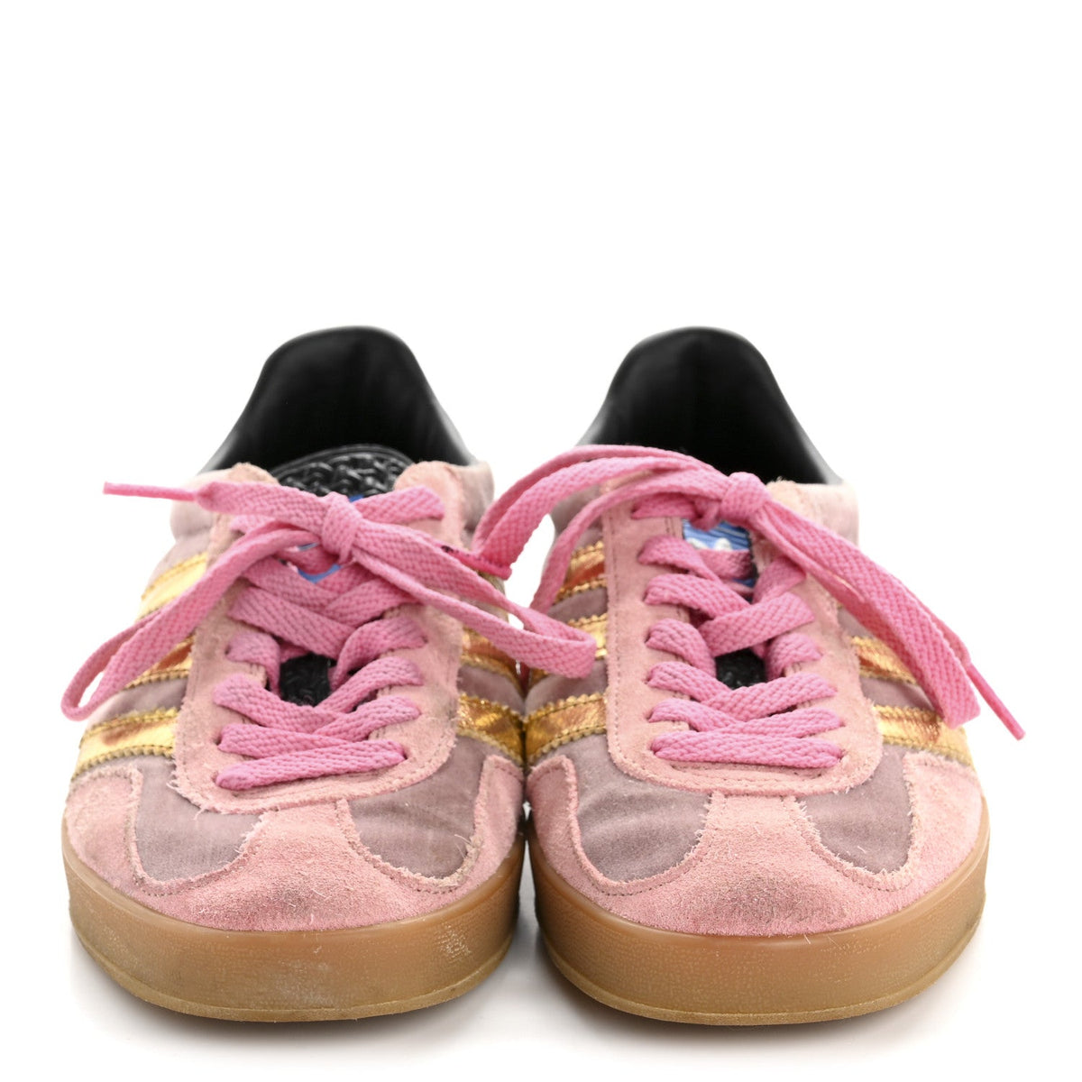 Gucci Velvet Suede Women's Gazelle Sneakers 4.5 Pink Gold