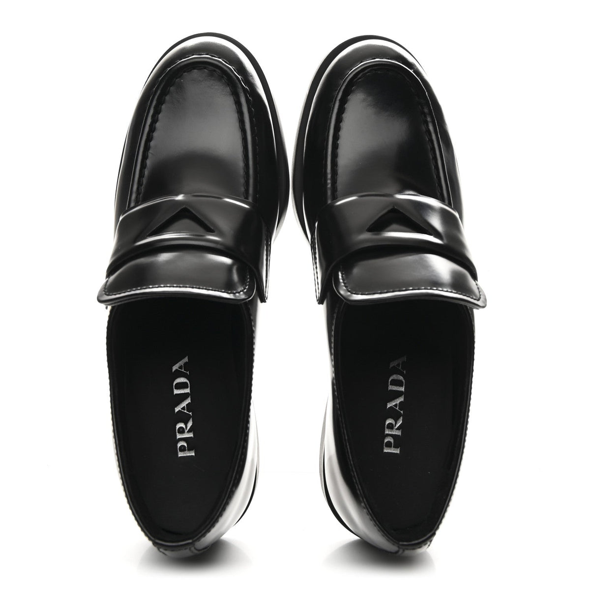Prada Spazzolato Women's Loafers 37.5 Black