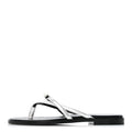 Metallic Goatskin Miss Sandals Gris Argente