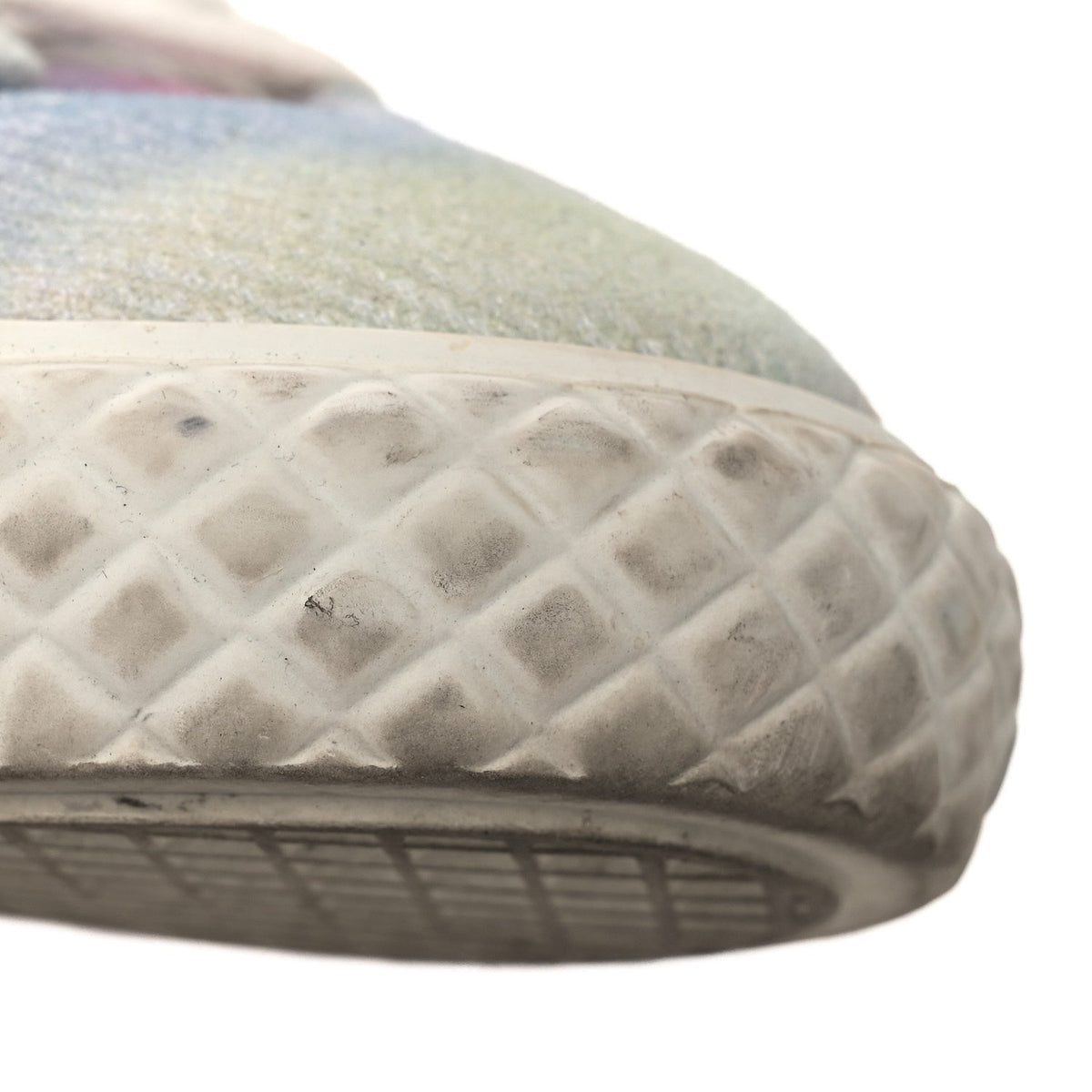 Chanel Printed Fabric Women's High Top CC Sneakers 39 Green Pink Blue White