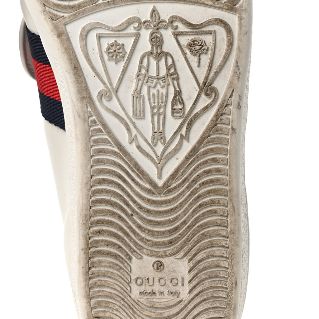 Gucci Calfskin Ayers Blind For Love Women's Ace Sneakers 39 White