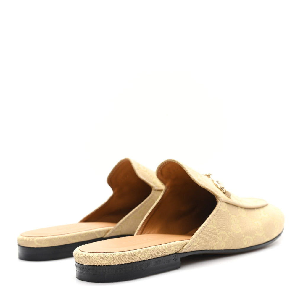 Gucci Canvas Women's GG Monogram Princetown Slippers 40 Egypt Salt