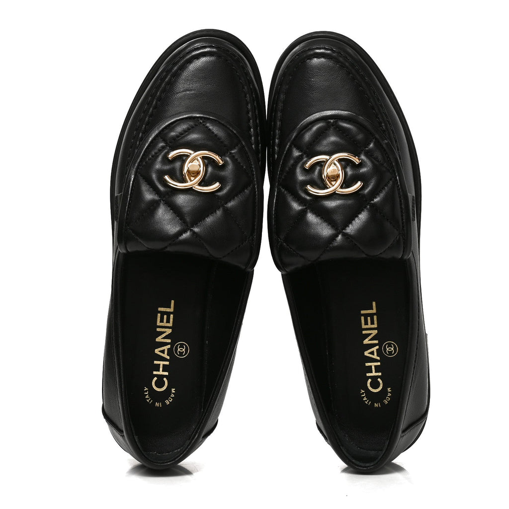 Chanel Lambskin Quilted CC Turnlock Women's Loafers