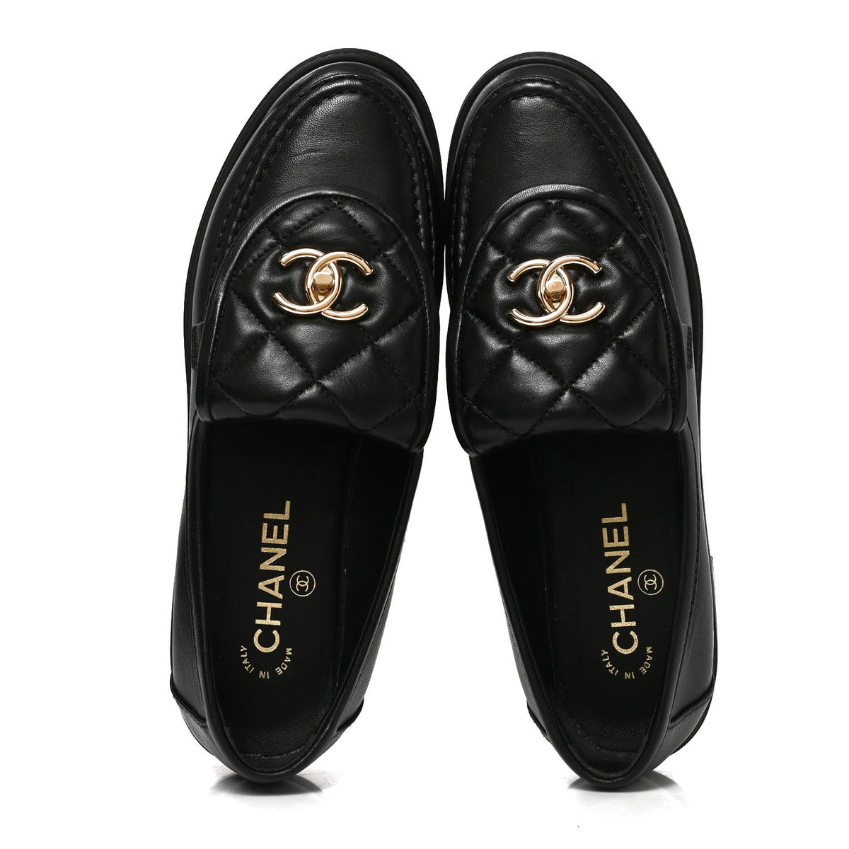Chanel Lambskin Quilted CC Turnlock Women's Loafers