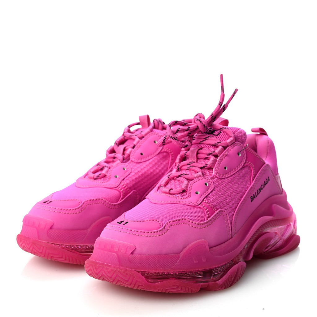 Balenciaga Fabric Mesh Women's Triple S Sneakers 41 Pink