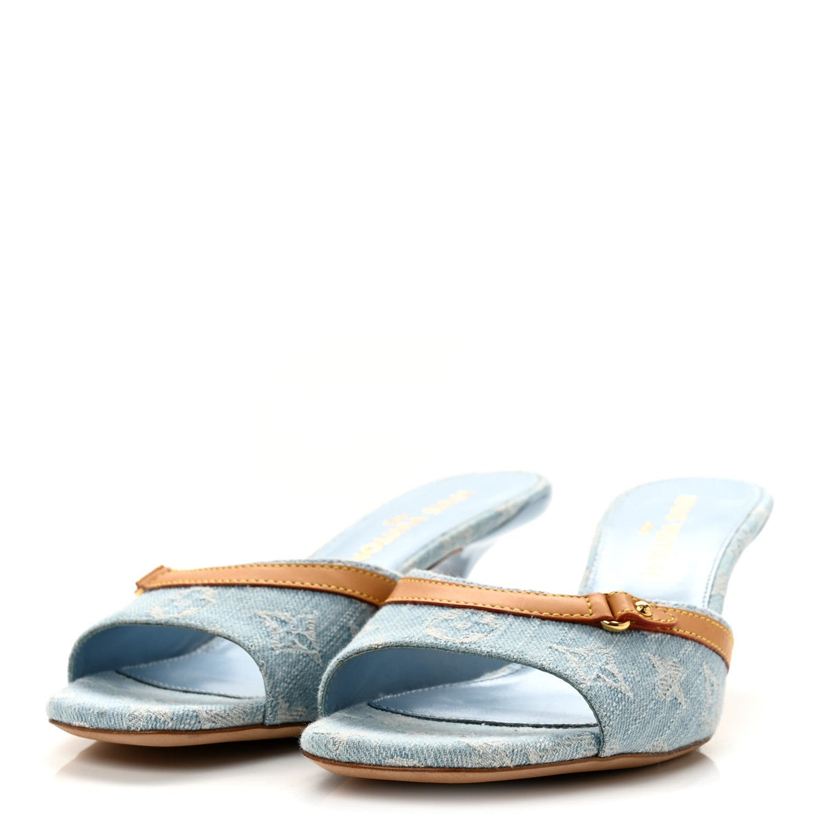 Louis Vuitton Monogram Denim Women's 6AM Mules 40 Light Blue