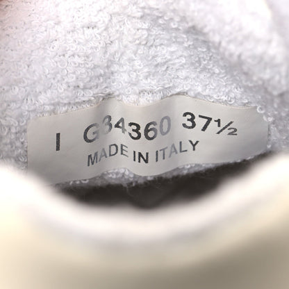 Chanel Suede Calfskin Women's CC Sneakers 37.5 White