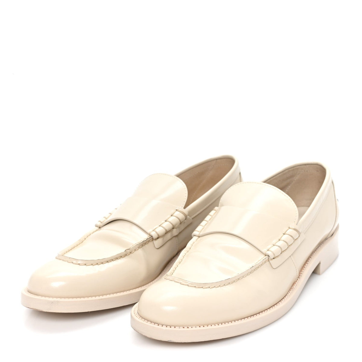 Chanel Shiny Calfskin Logo Women's Loafers