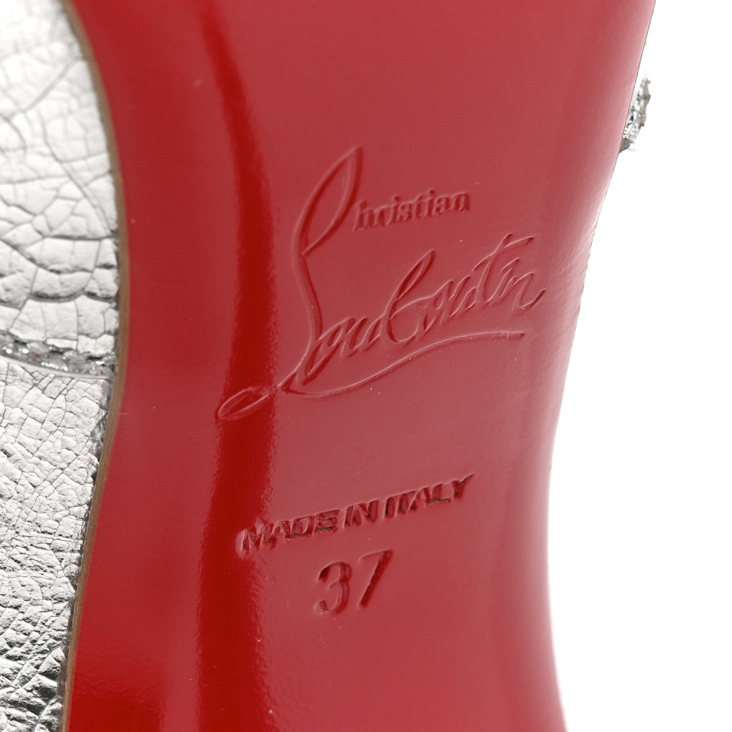 Christian Louboutin Metallic Calfskin Women's Bootytiang 100 Boots 37 Silver